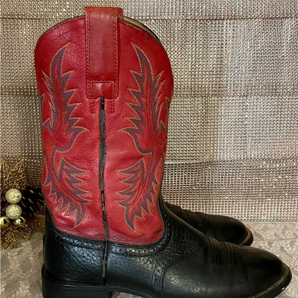 🔥🔥🔥Men’s Ariat RED Leather Cowboy Western Boots Sz 8D - Picture 7 of 7